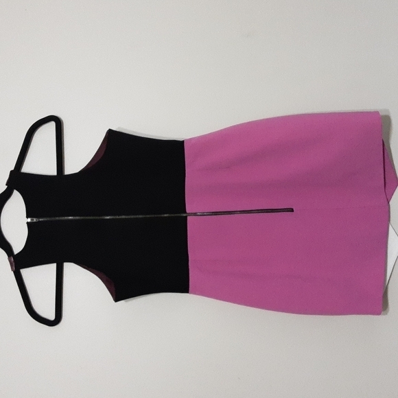 Mason Lambskin asymmetrical min formal dress women 2 colorblock retro temporary - Picture 3 of 10